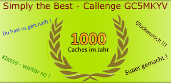 Challenge Cache 1000 Caches im Jahr