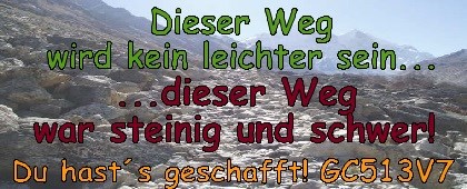 Dieser Weg wird kein leichter sein....